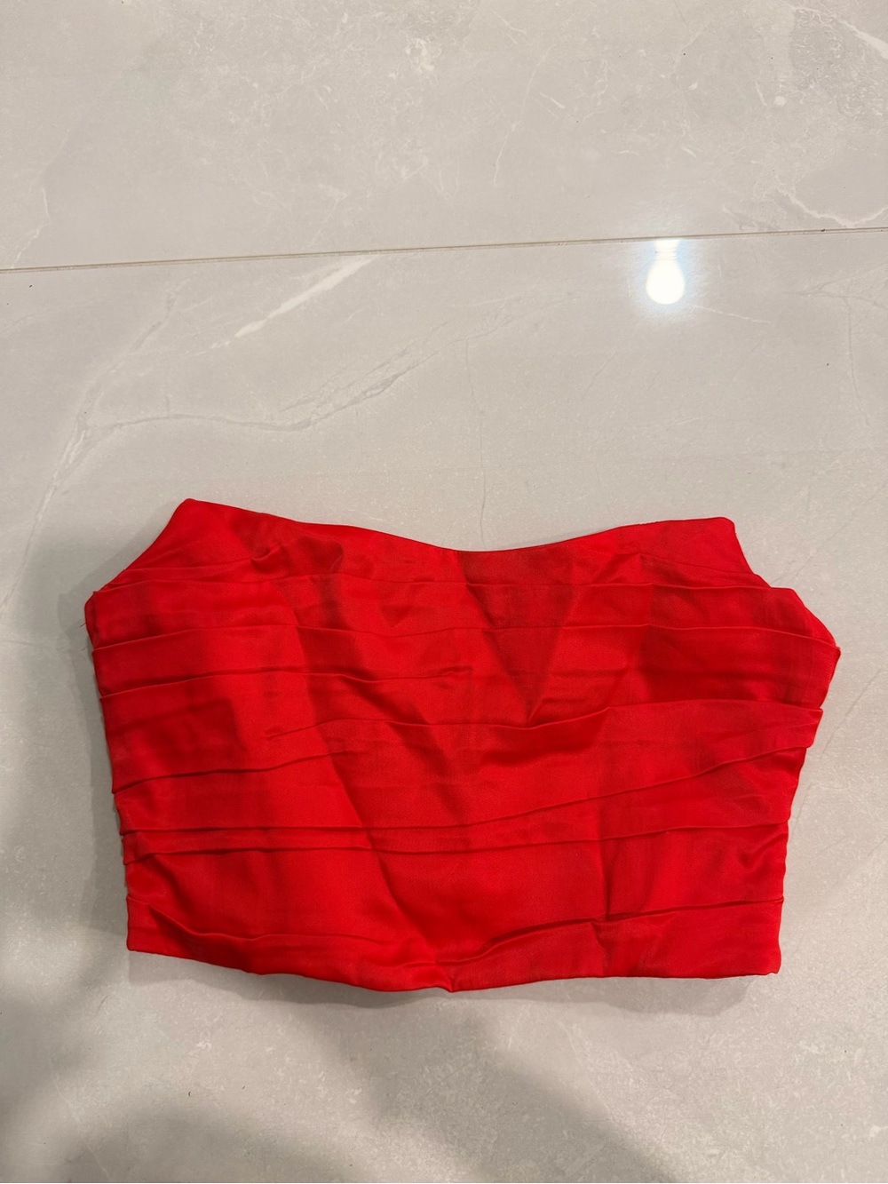Zara Strapless Red Bustier Crop Top